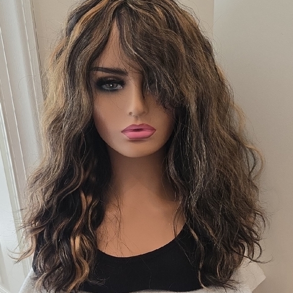Boss Wig 20-Inch Curly Human Hair Wig - Brown - Picture 2 of 7